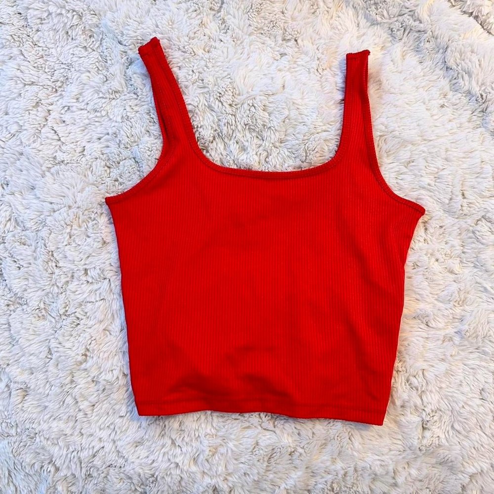 Women's Red Vest Crop Top
